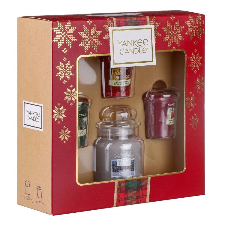 SET GIARA PICCOLA E 3 CANDELE SAMPLER -Yankee Candle- Confezione Regalo Alpine Christmas