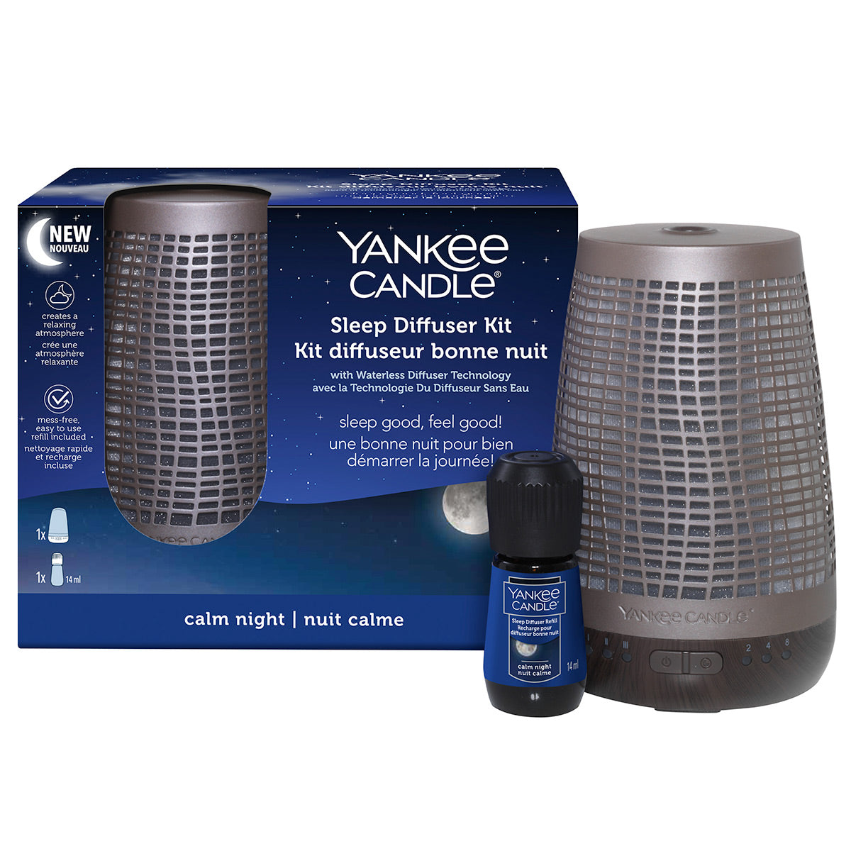 CALM NIGHT -Yankee Candle- Kit Base Effetto Bronzo Sleep Diffuser