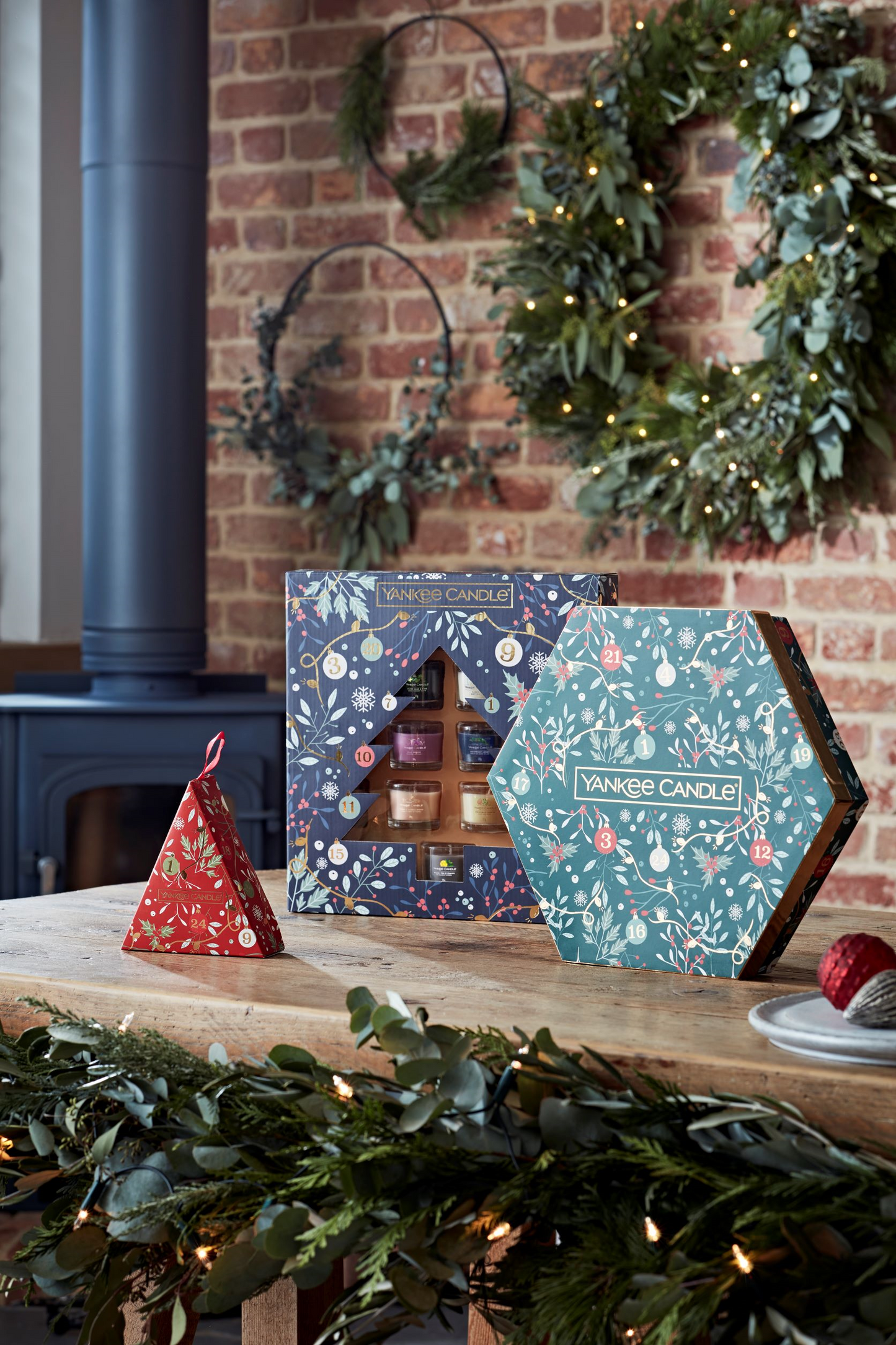 SET 3 TART CERE DA FONDERE -Yankee Candle- Confezione Regalo Countdown to Christmas